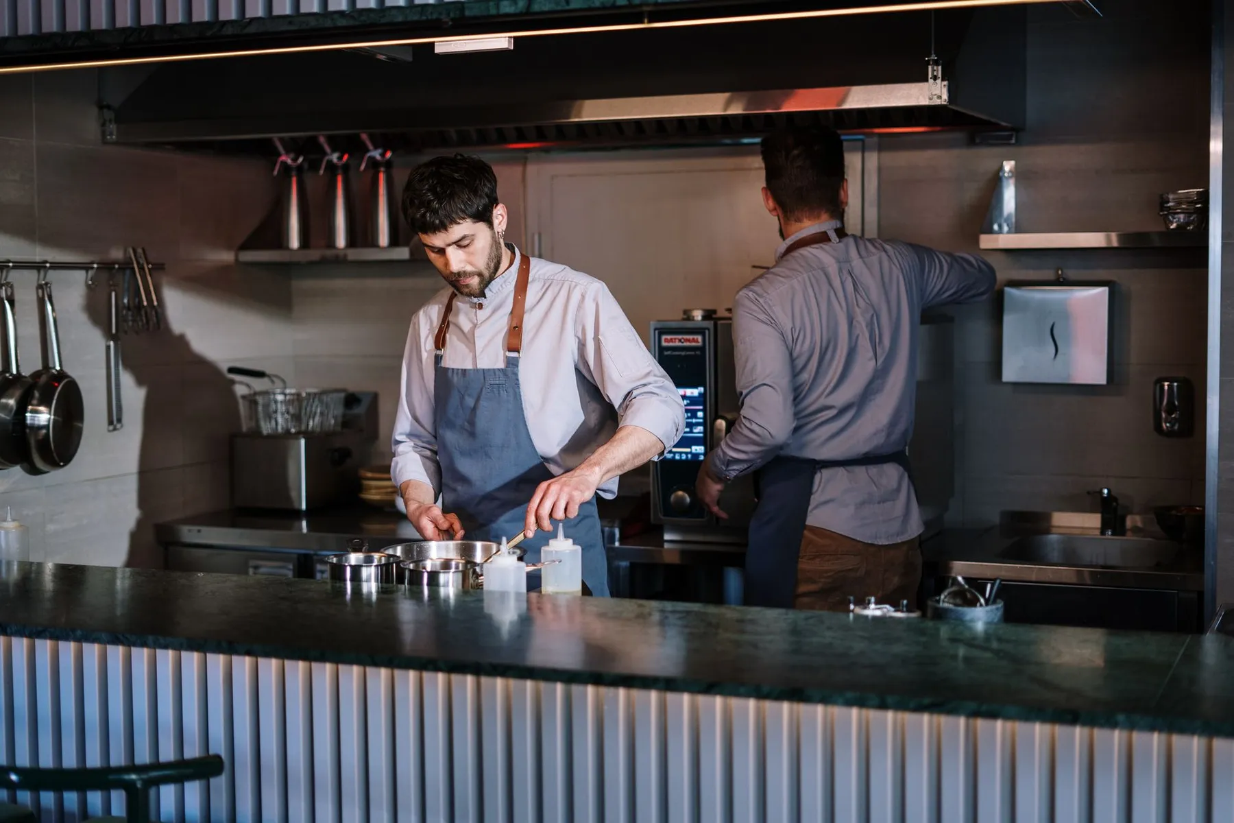 Atmospheric professional kitchen environment